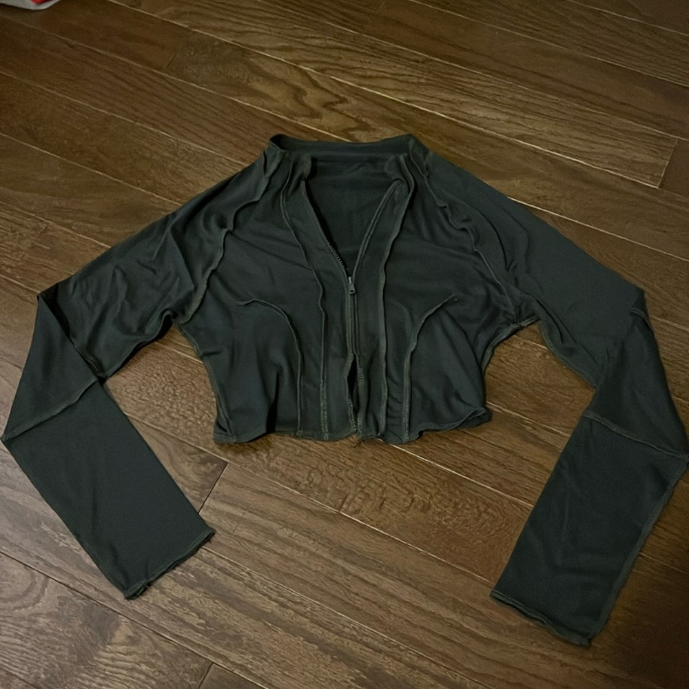 Shein cropped zip up sz Medium